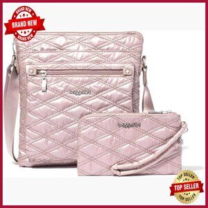 Lightweight Water-Resistant RFID Wristlet Crossbody Bag with Adjustable Strap